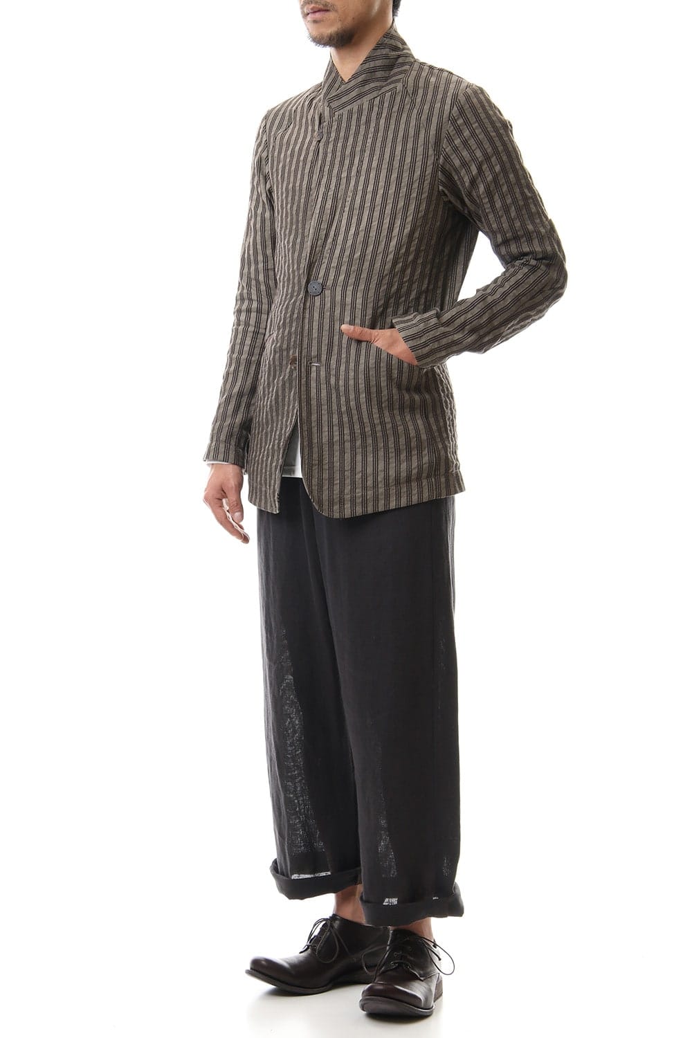 Jacket Cotton ramie stripe