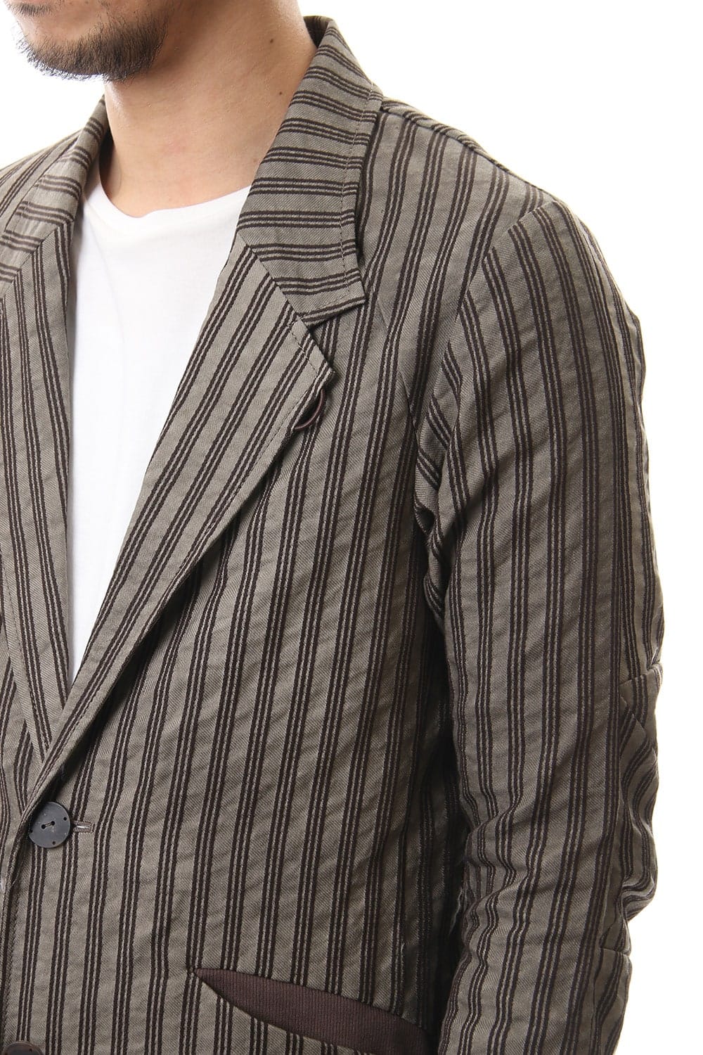 Jacket Cotton ramie stripe