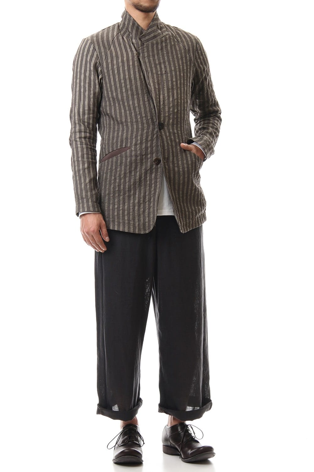 Jacket Cotton ramie stripe