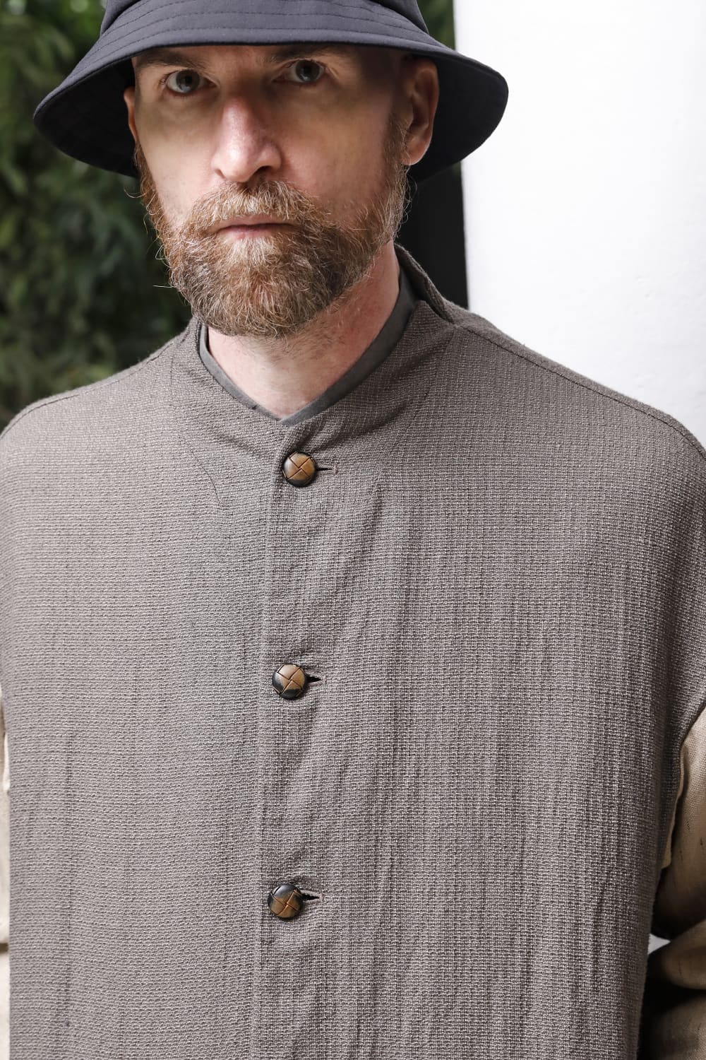 Jacket linen / viscose / cotton  Madgray × Beige