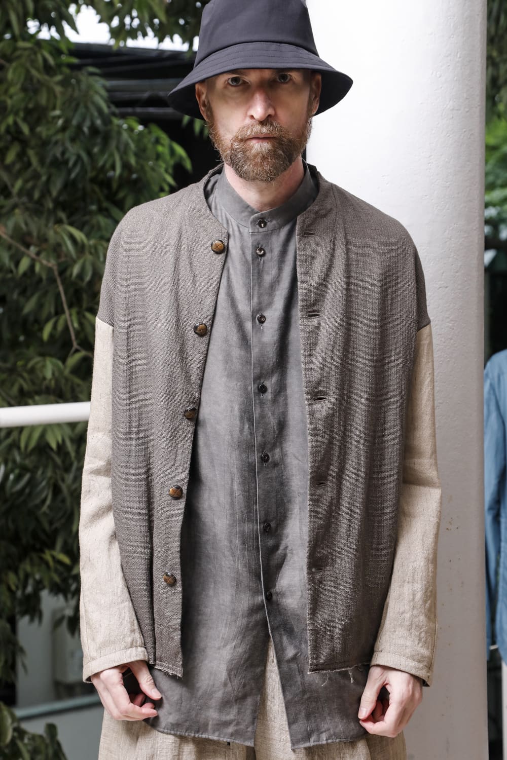 Jacket linen / viscose / cotton  Madgray × Beige