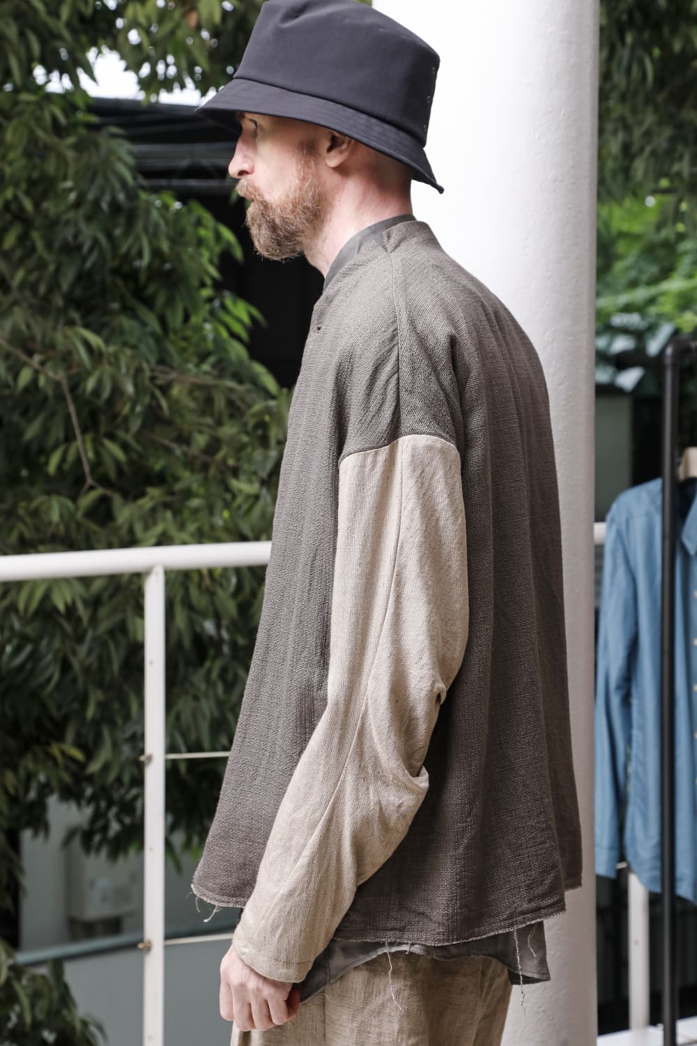 Jacket linen / viscose / cotton  Madgray × Beige