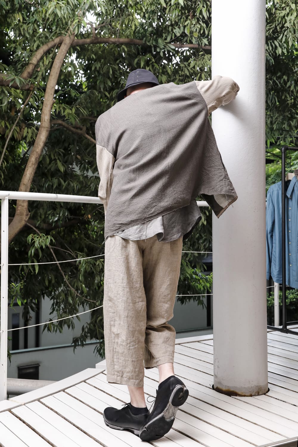 Jacket linen / viscose / cotton  Madgray × Beige