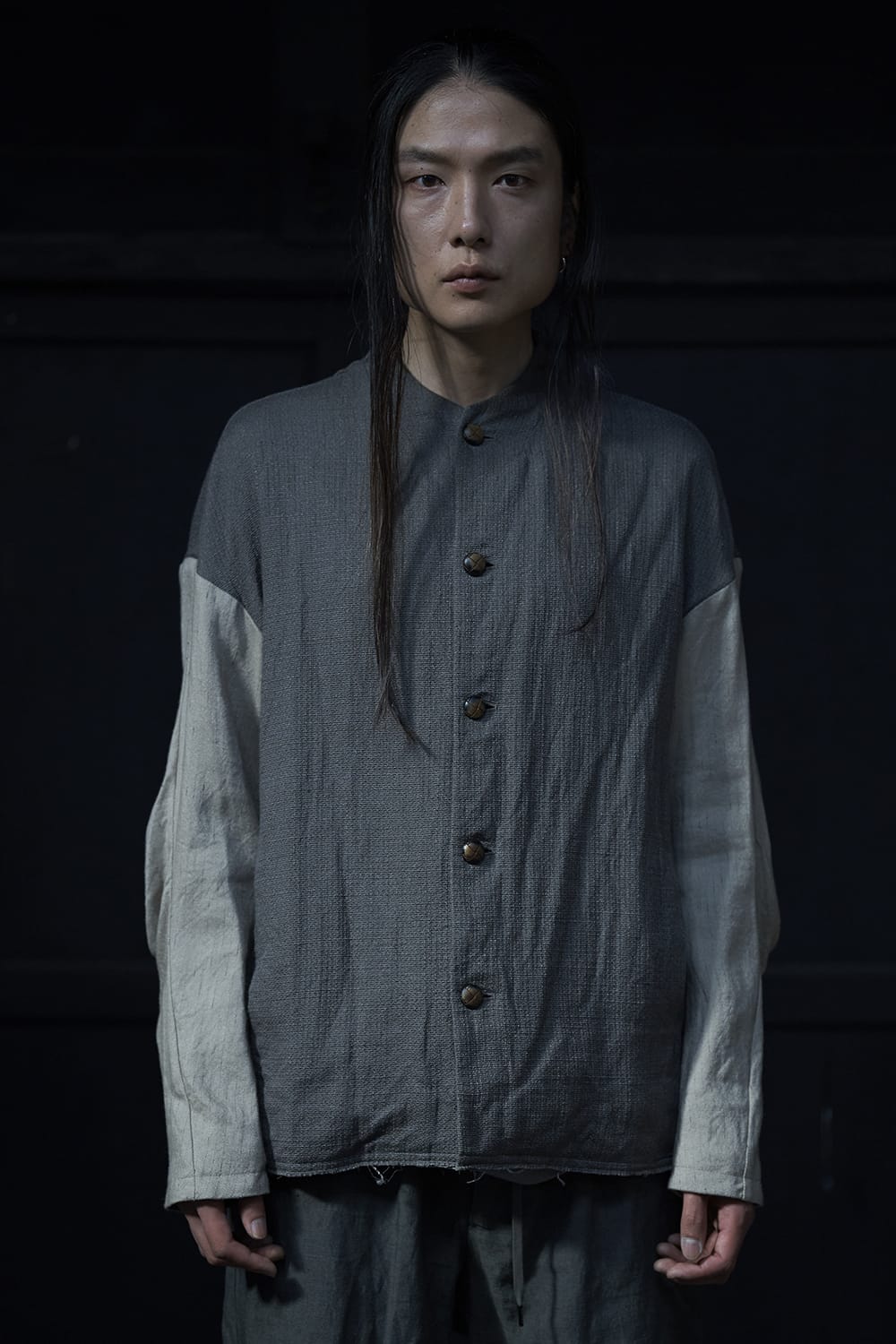 Jacket linen / viscose / cotton  Madgray × Beige