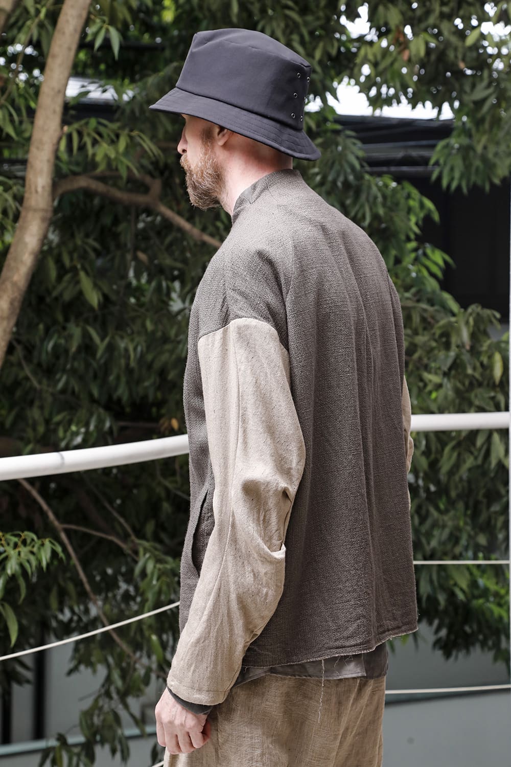 Jacket linen / viscose / cotton  Madgray × Beige