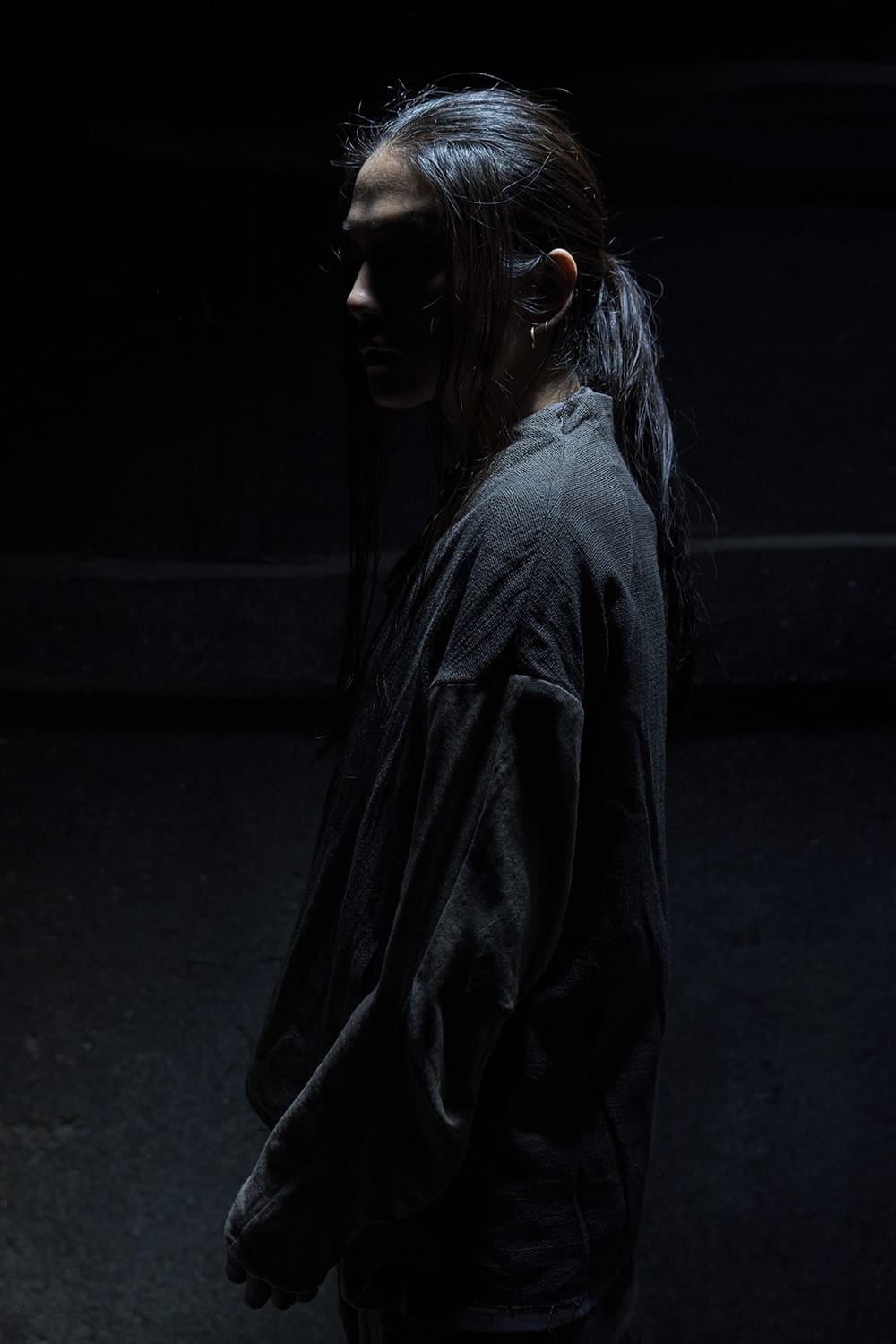 Jacket linen / viscose / cotton  Black × Beige