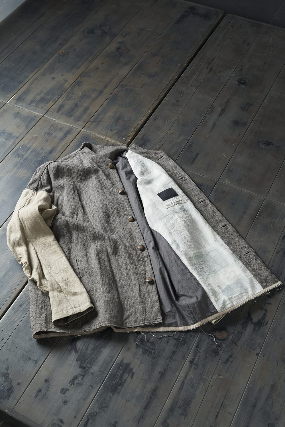 Jacket linen / viscose / cotton  Madgray × Beige