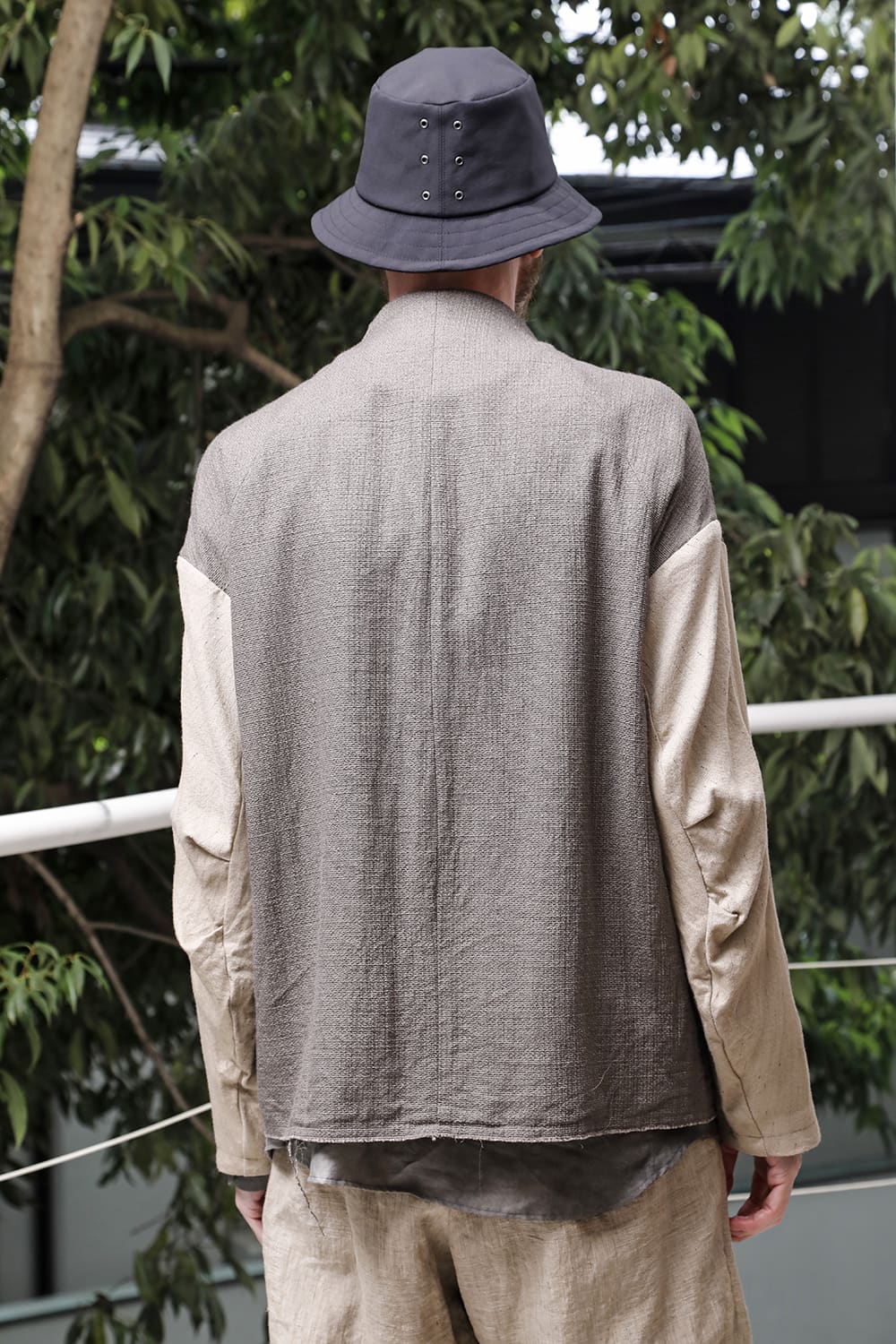 Jacket linen / viscose / cotton  Madgray × Beige