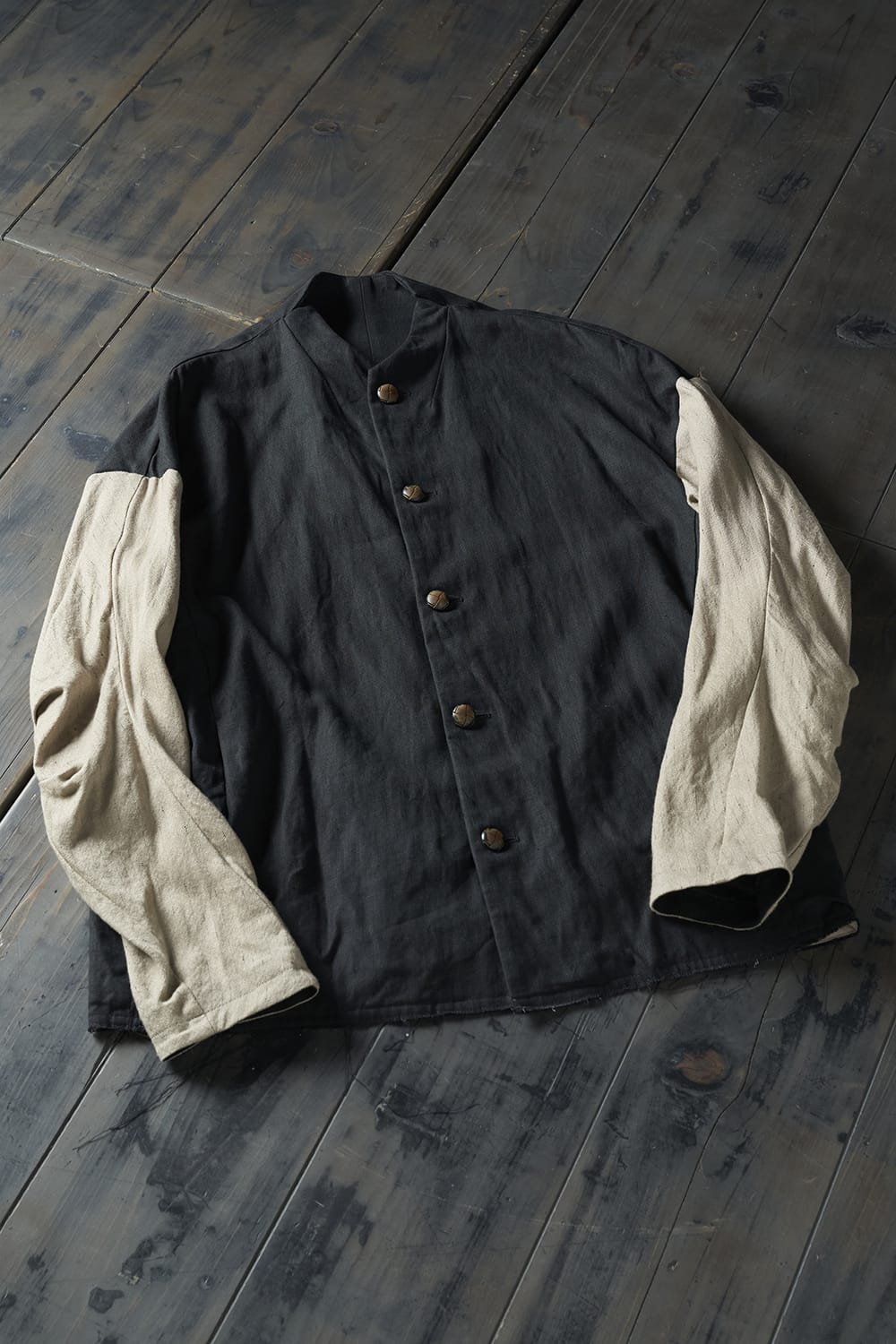 Jacket linen / viscose / cotton  Black × Beige