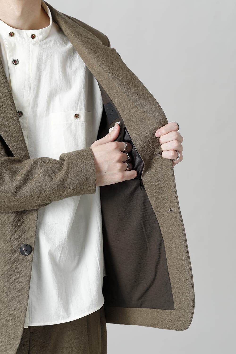 FASCINATE Limited Jacket Virgin Wool Gray Beige