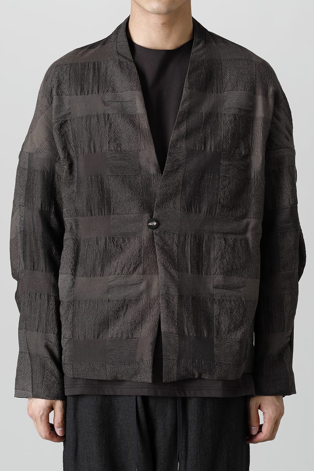 Jacket block check jacquard  Gray
