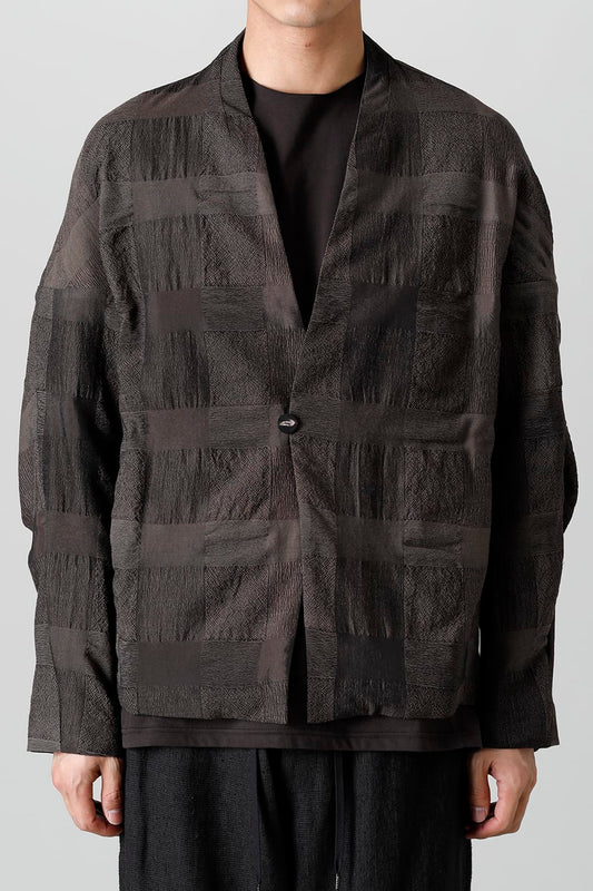 Jacket block check jacquard  Gray