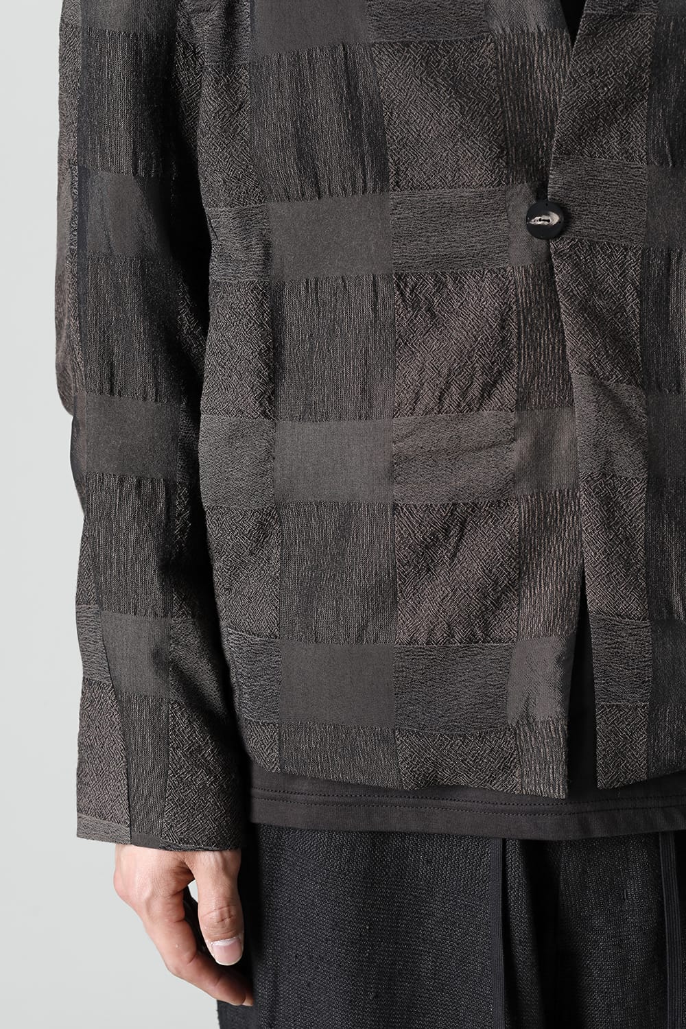 Jacket block check jacquard  Gray