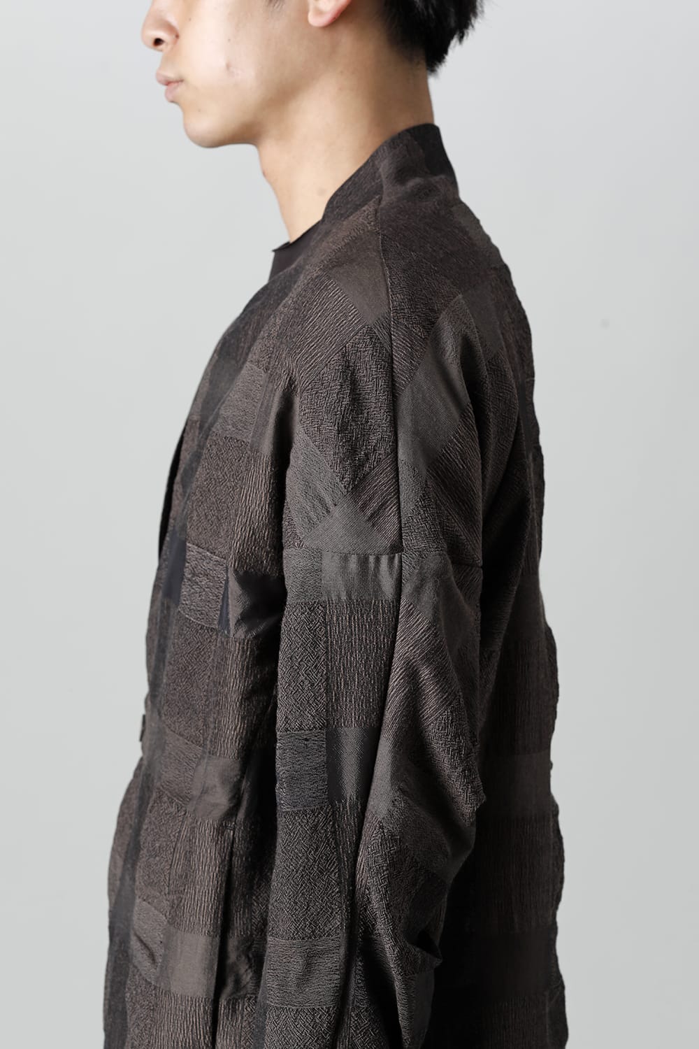 Jacket block check jacquard  Gray