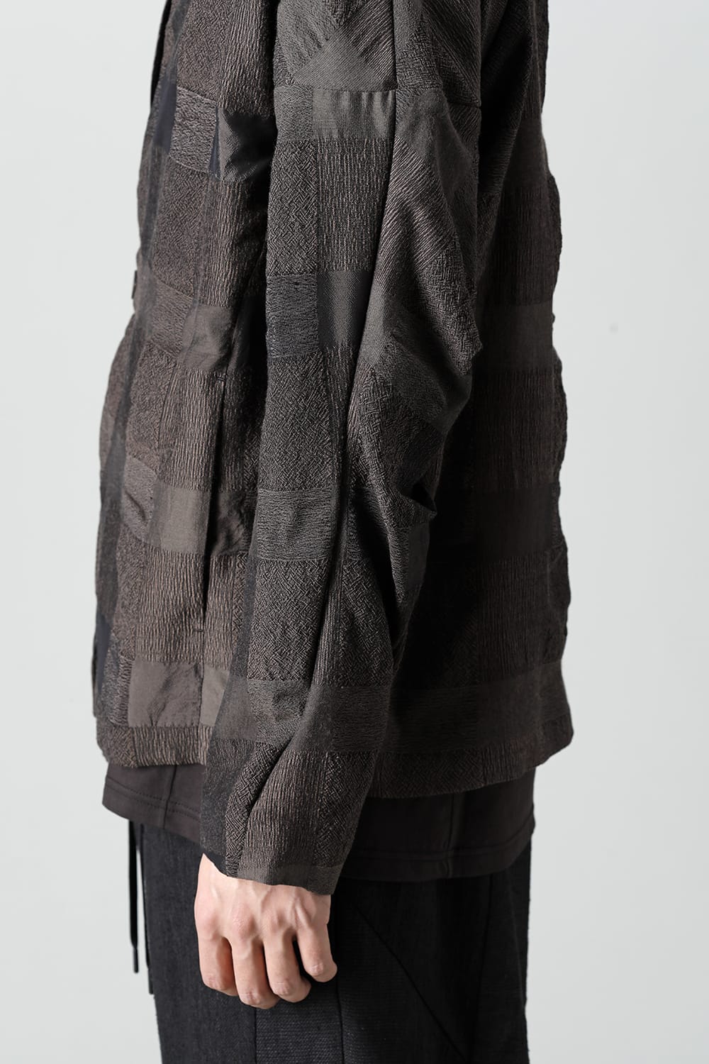 Jacket block check jacquard  Gray