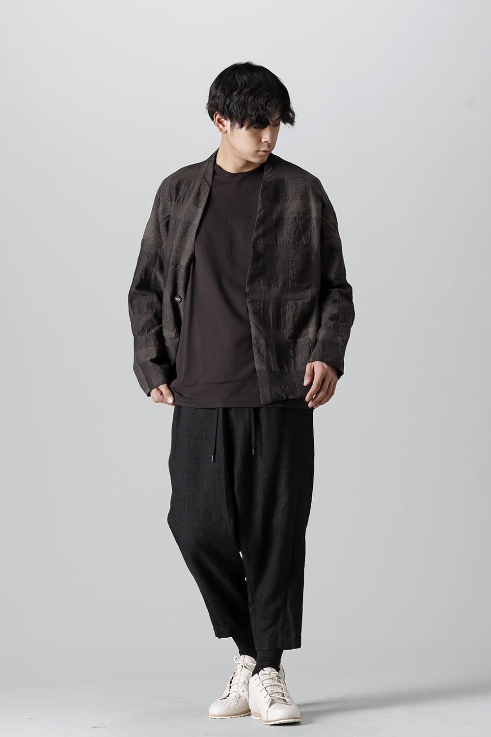 Jacket block check jacquard  Gray