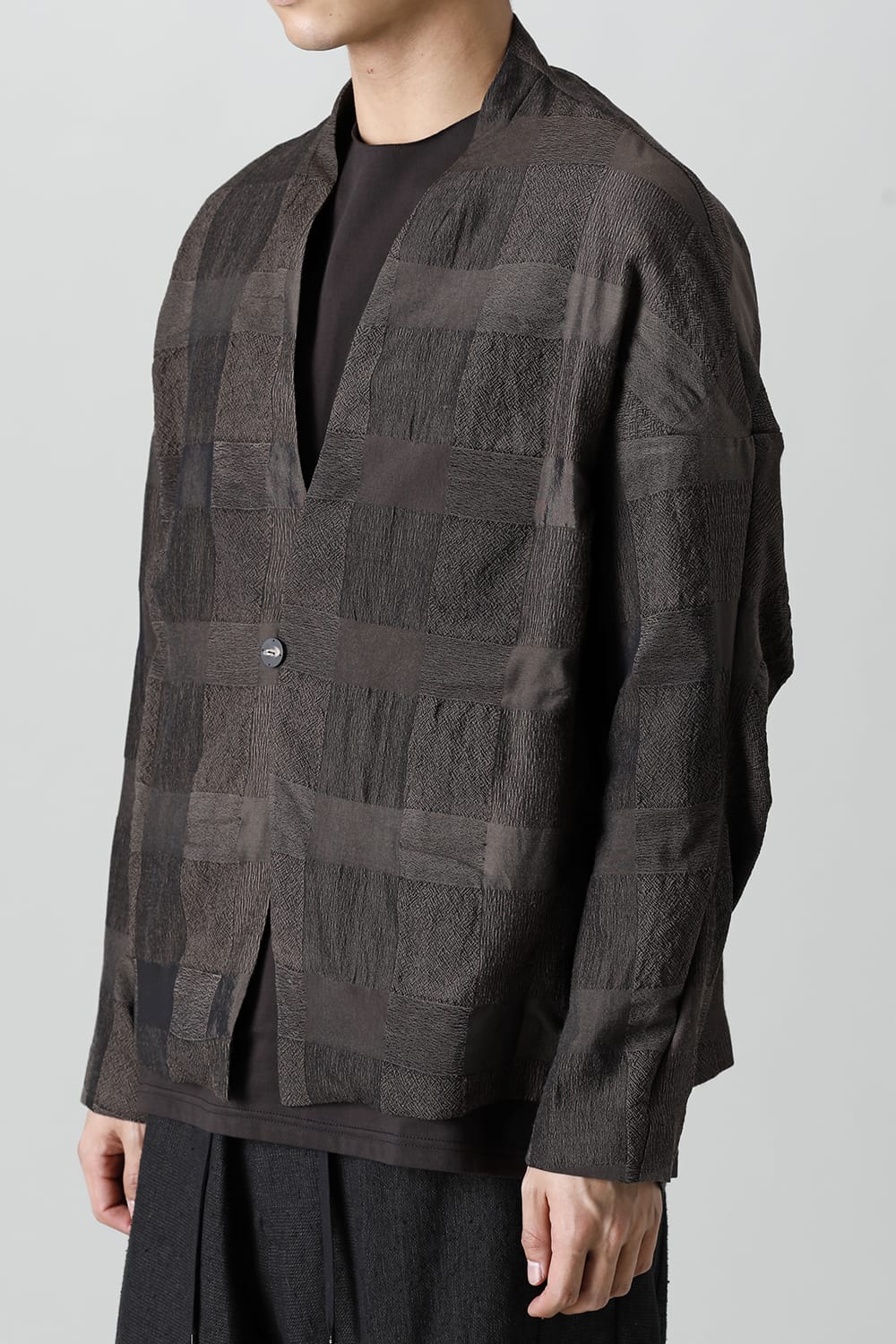 Jacket block check jacquard  Gray