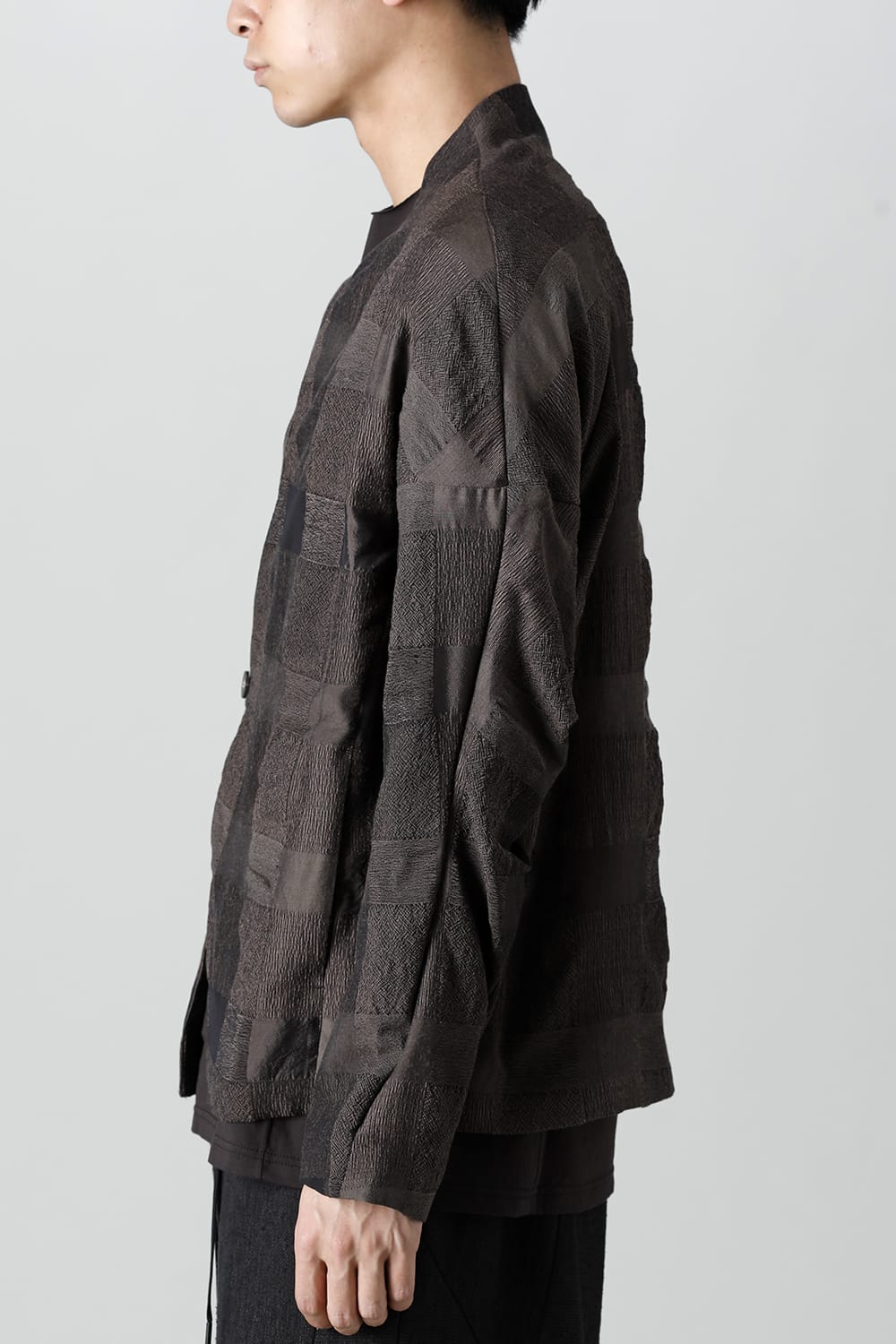 Jacket block check jacquard  Gray