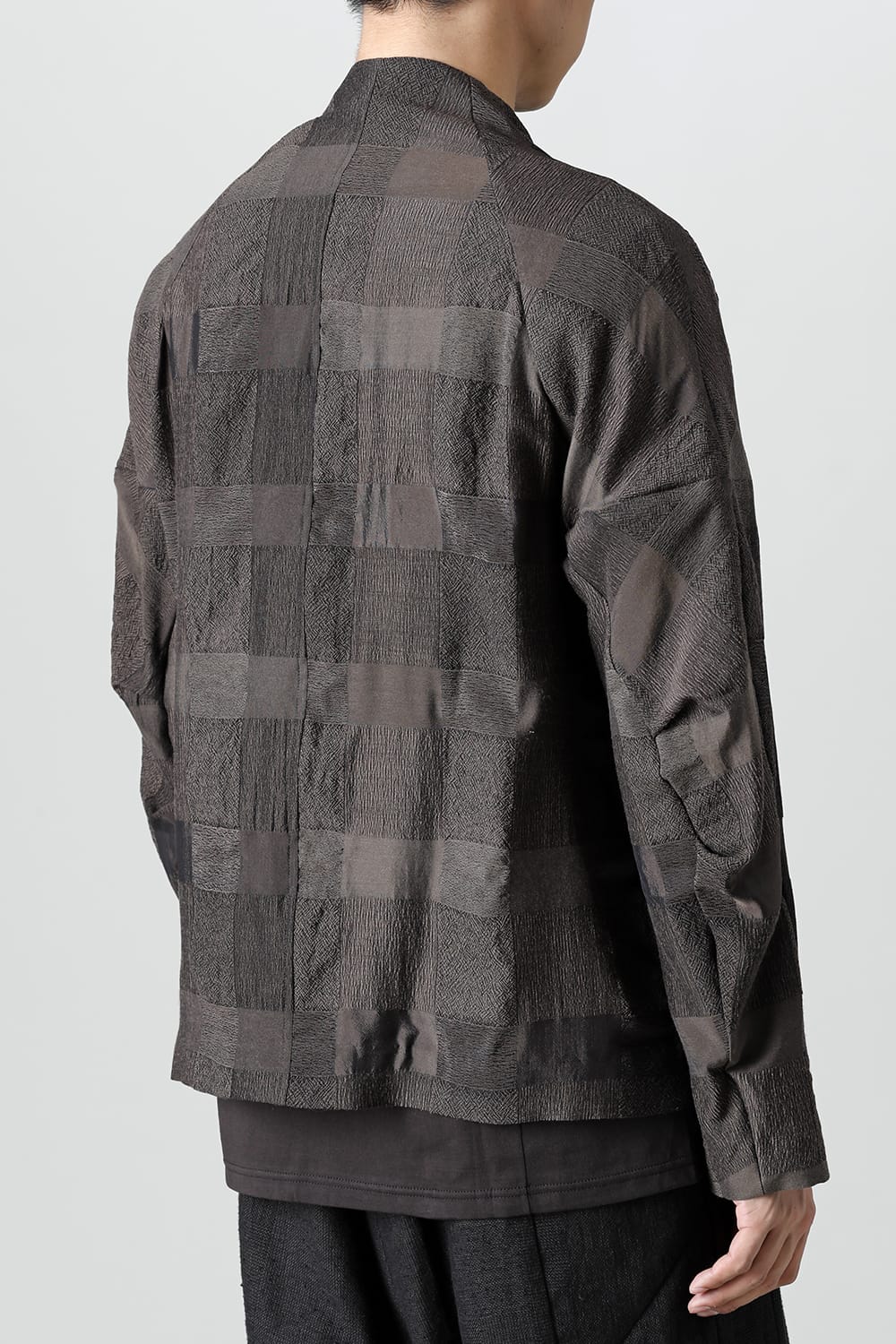 Jacket block check jacquard  Gray