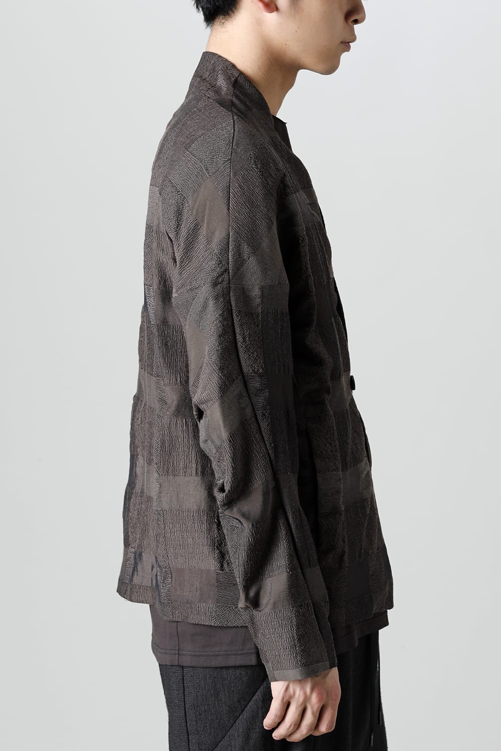 Jacket block check jacquard  Gray