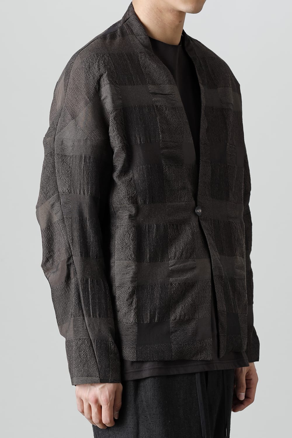 Jacket block check jacquard  Gray