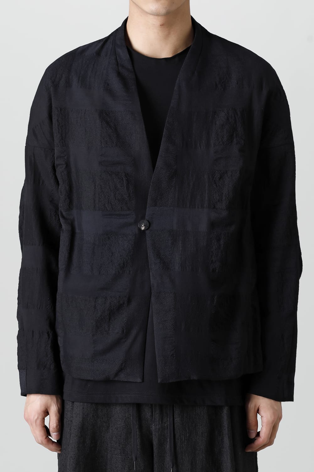 Jacket block check jacquard  Black