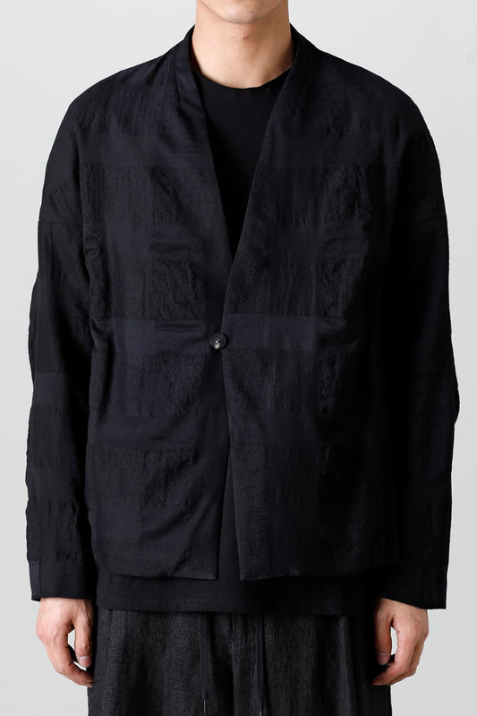 Jacket block check jacquard  Black