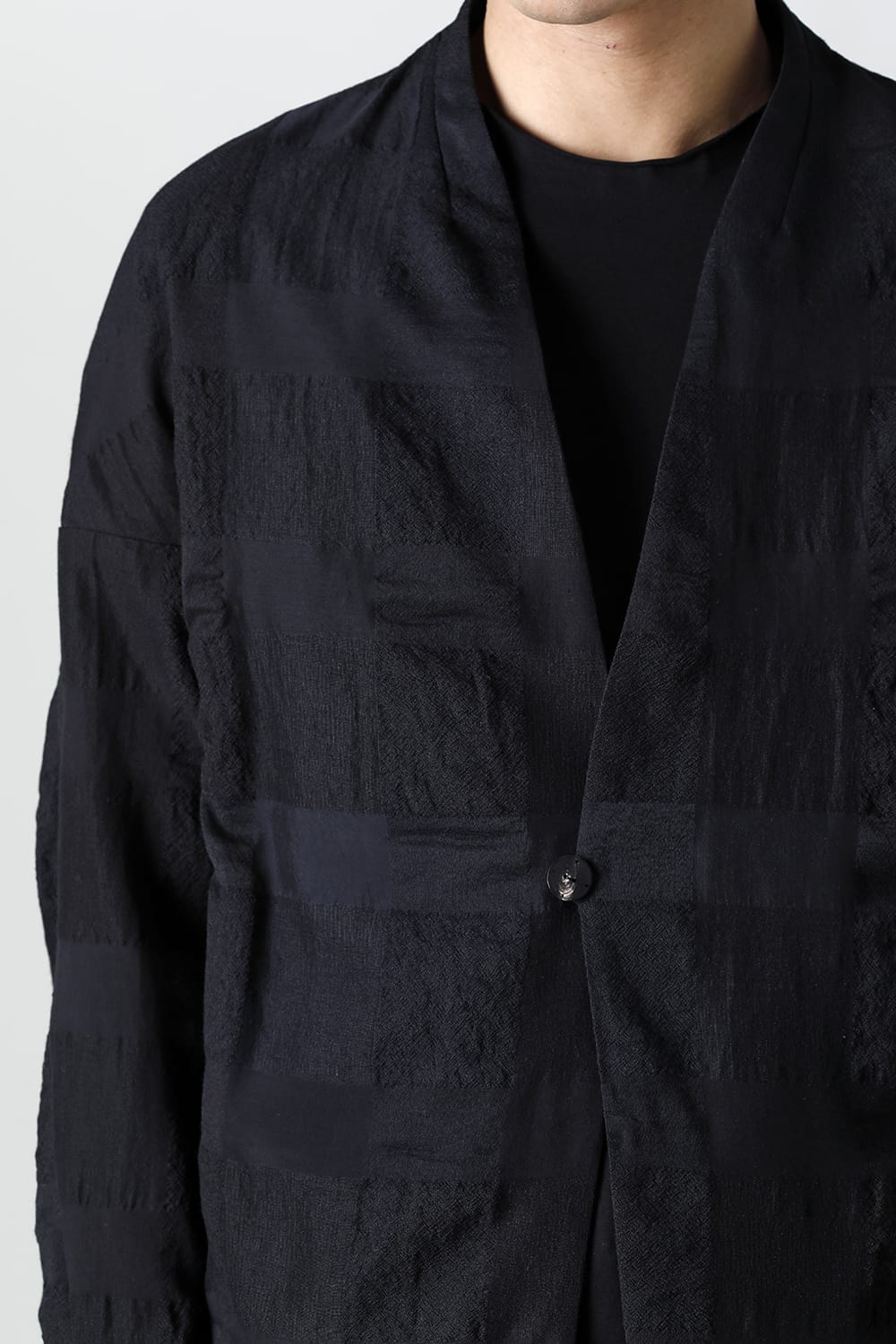 Jacket block check jacquard  Black