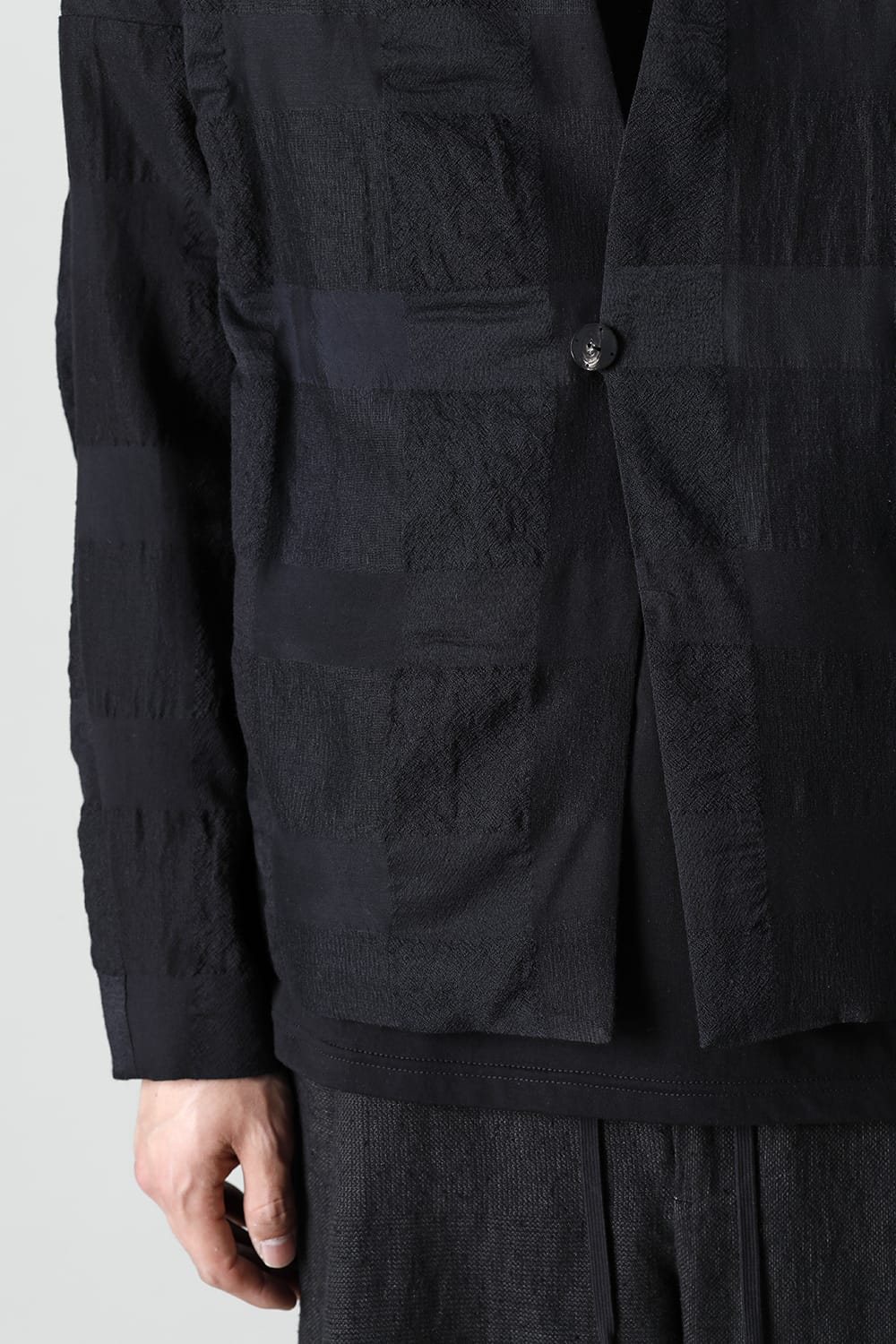 Jacket block check jacquard  Black