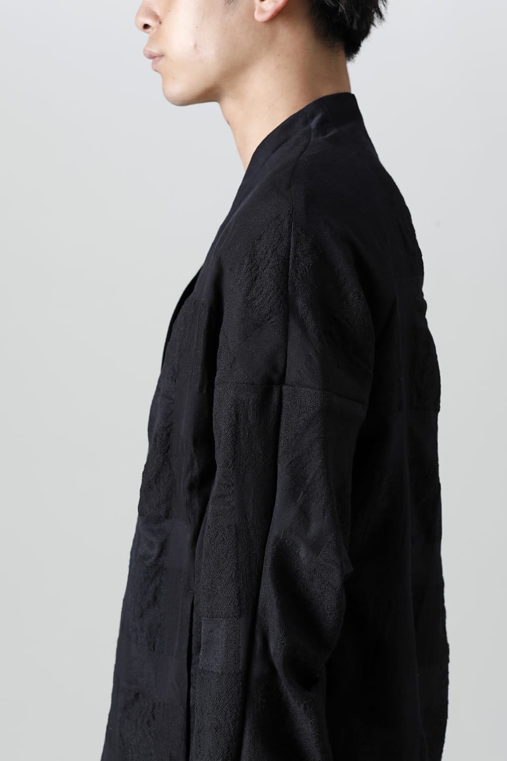 Jacket block check jacquard  Black