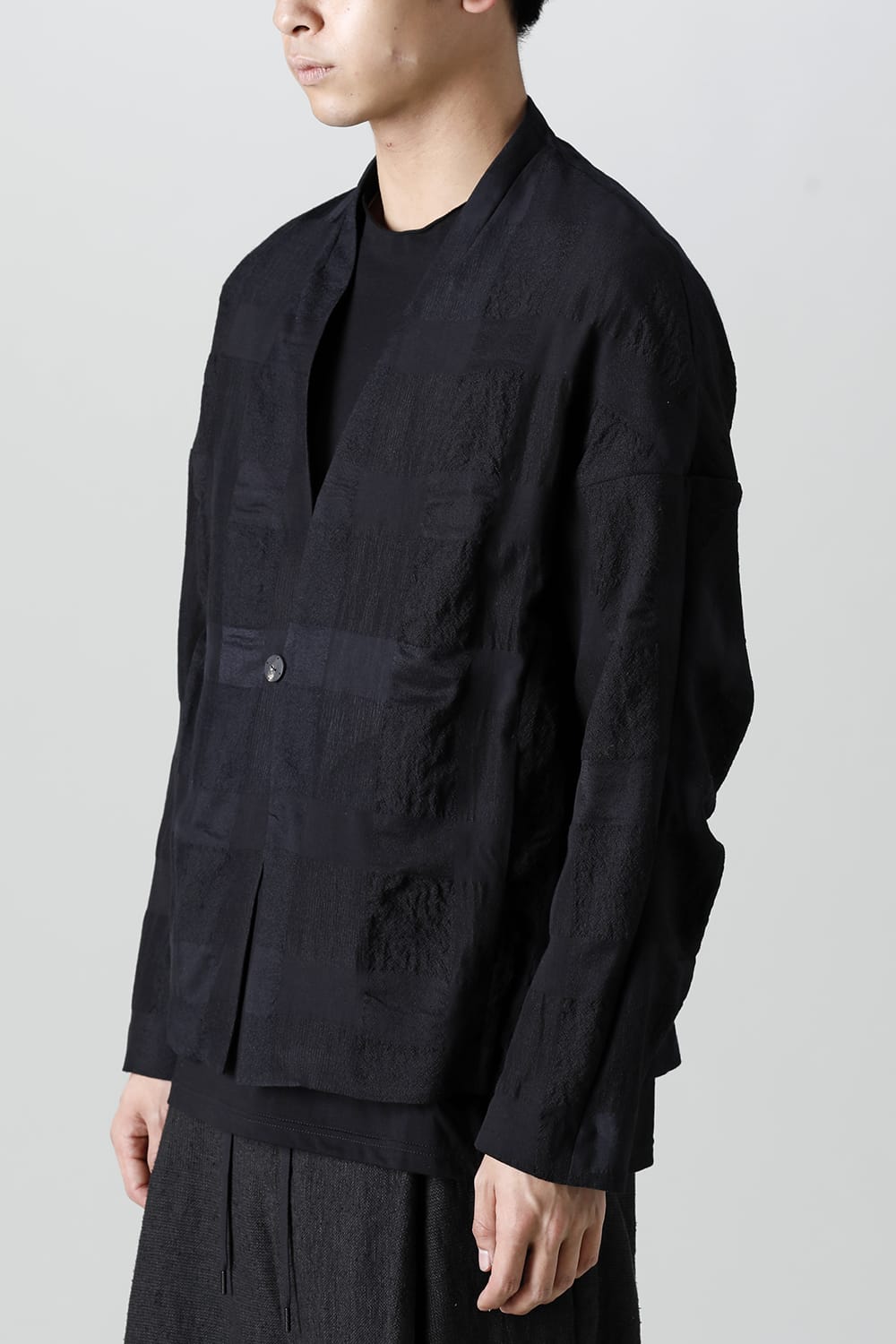 Jacket block check jacquard  Black