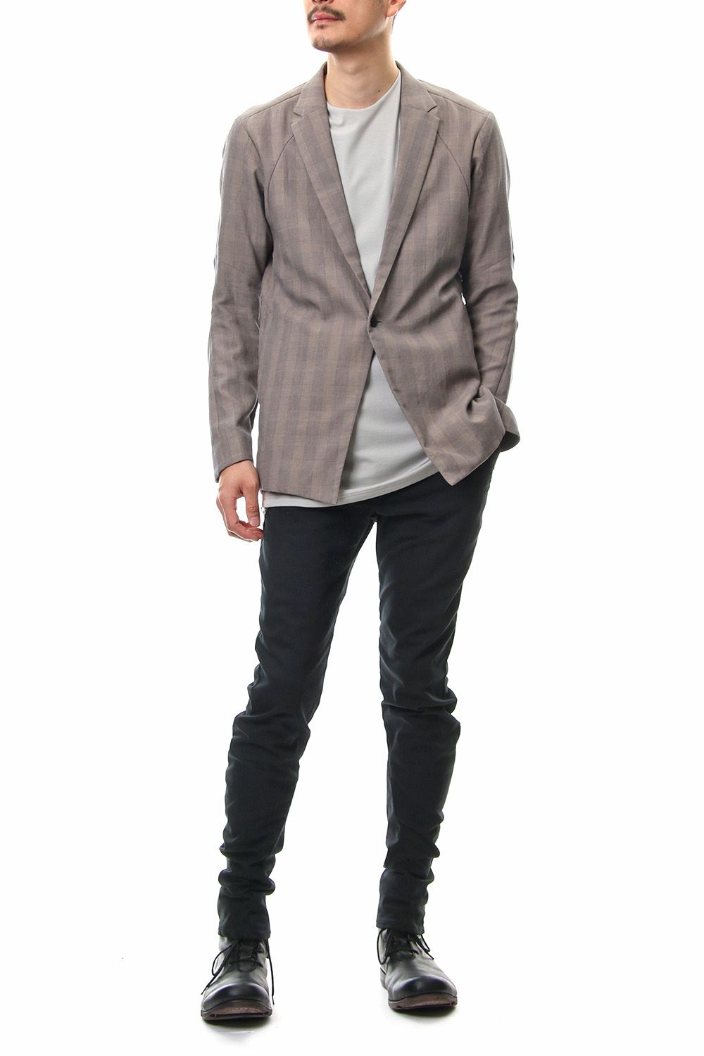 Jacket Cotton Glen Check - Beige