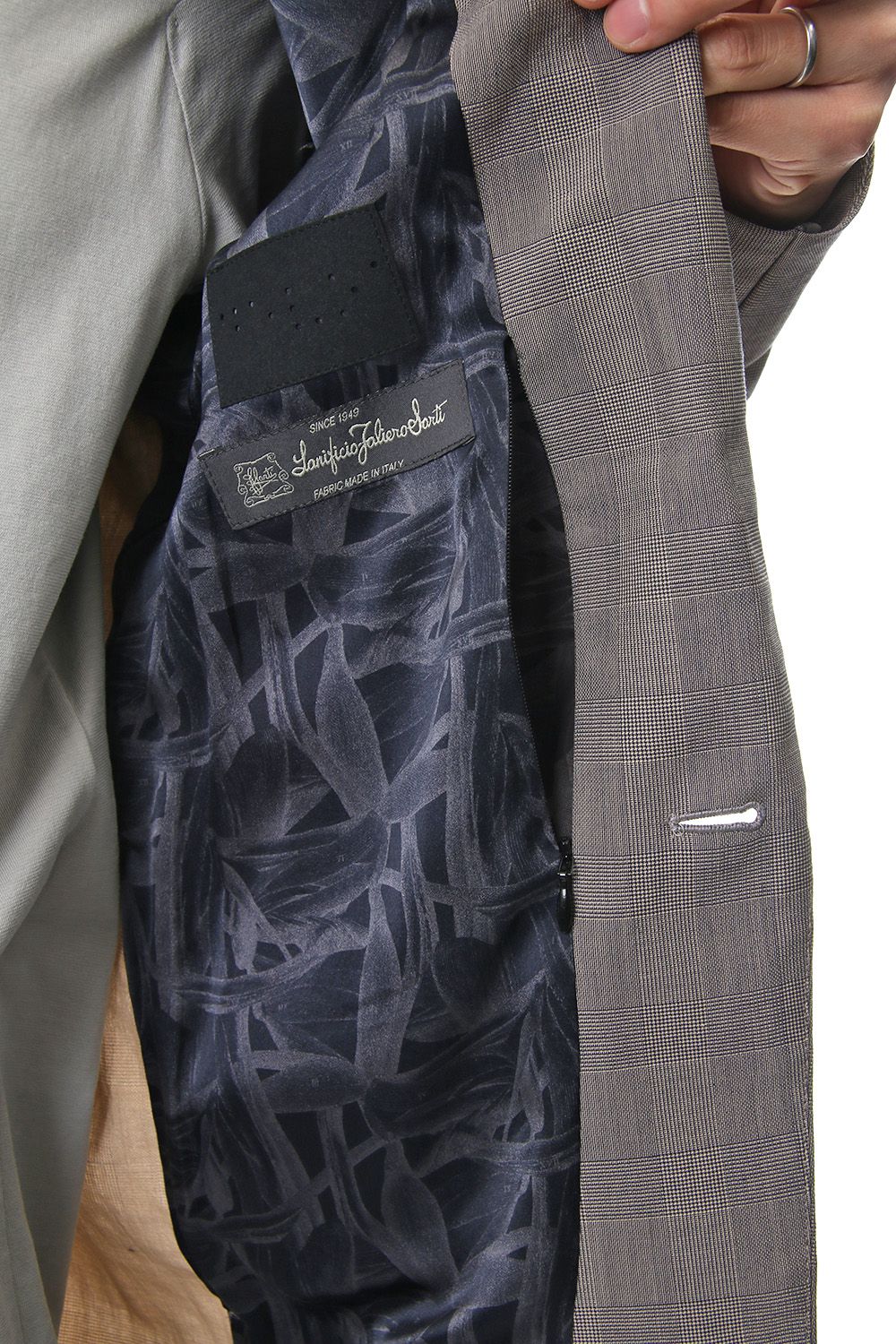 Jacket Cotton Glen Check - Beige