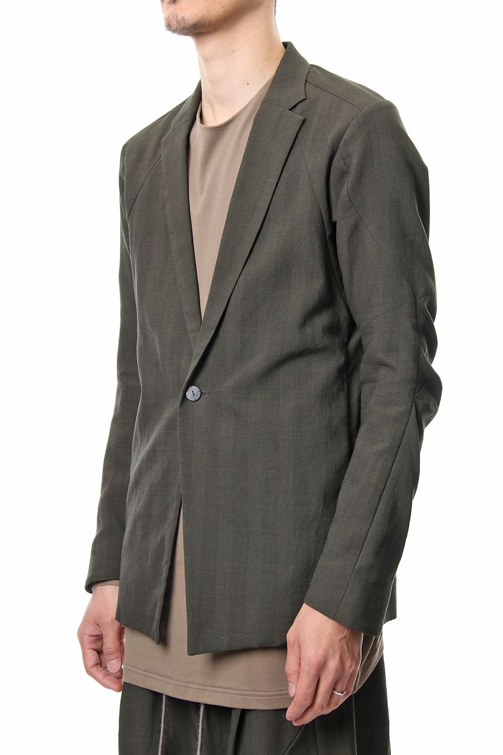Jacket Cotton Glen Check - Moss Green