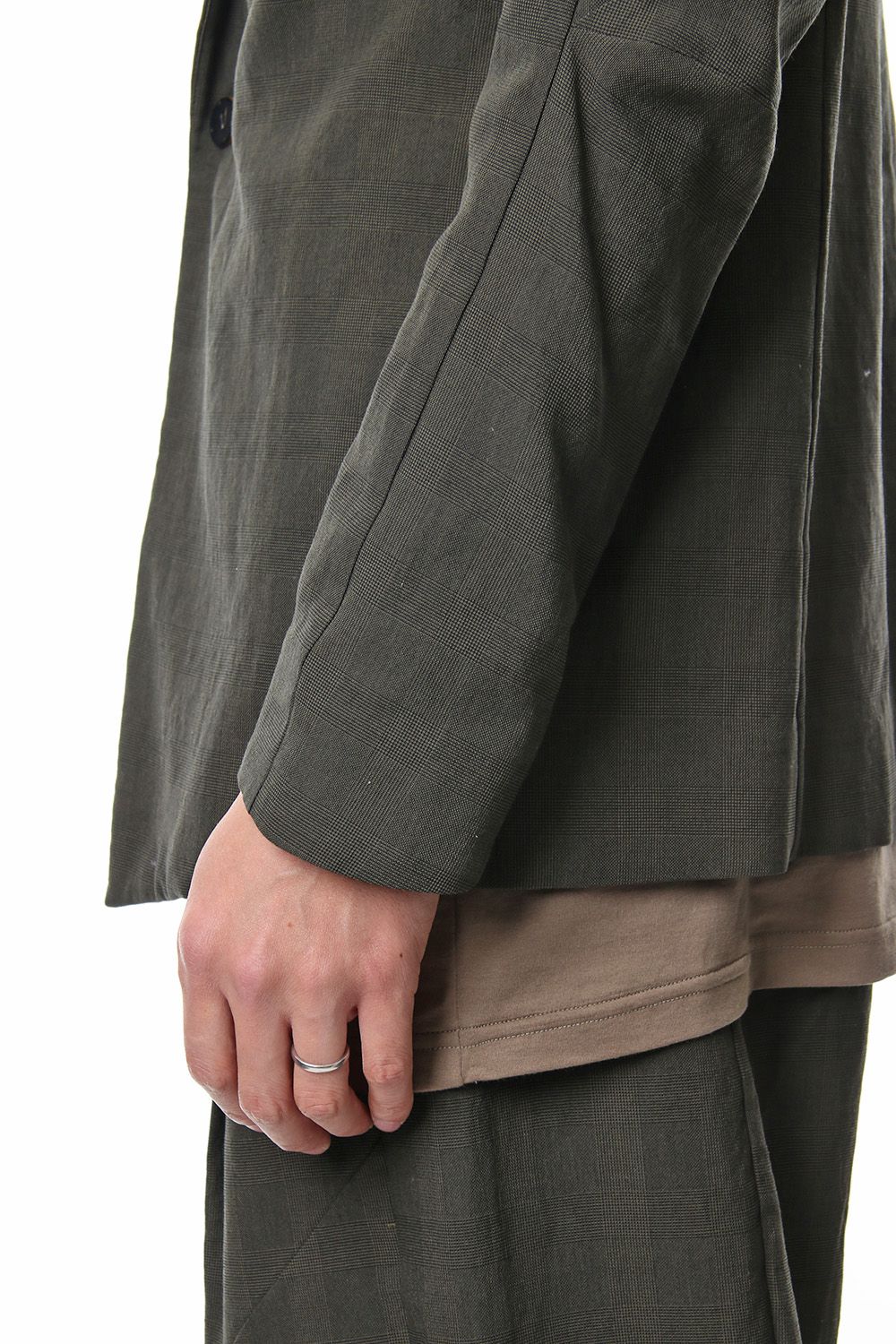 Jacket Cotton Glen Check - Moss Green