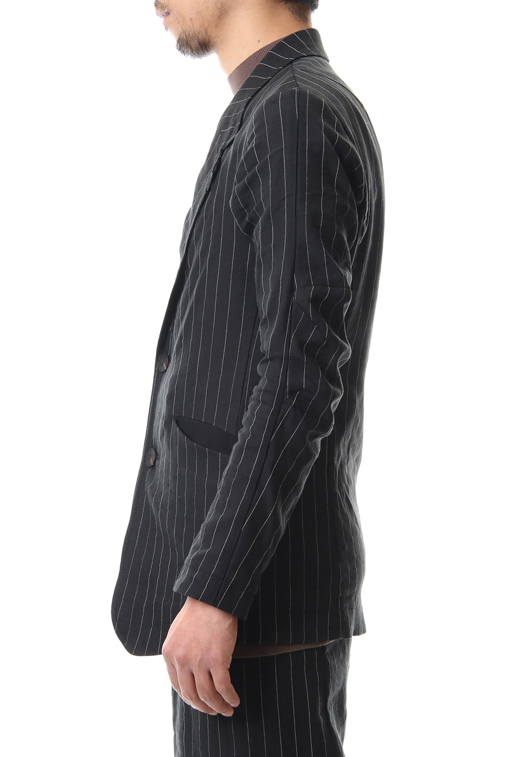 Jacket Linen viscose stripe Black