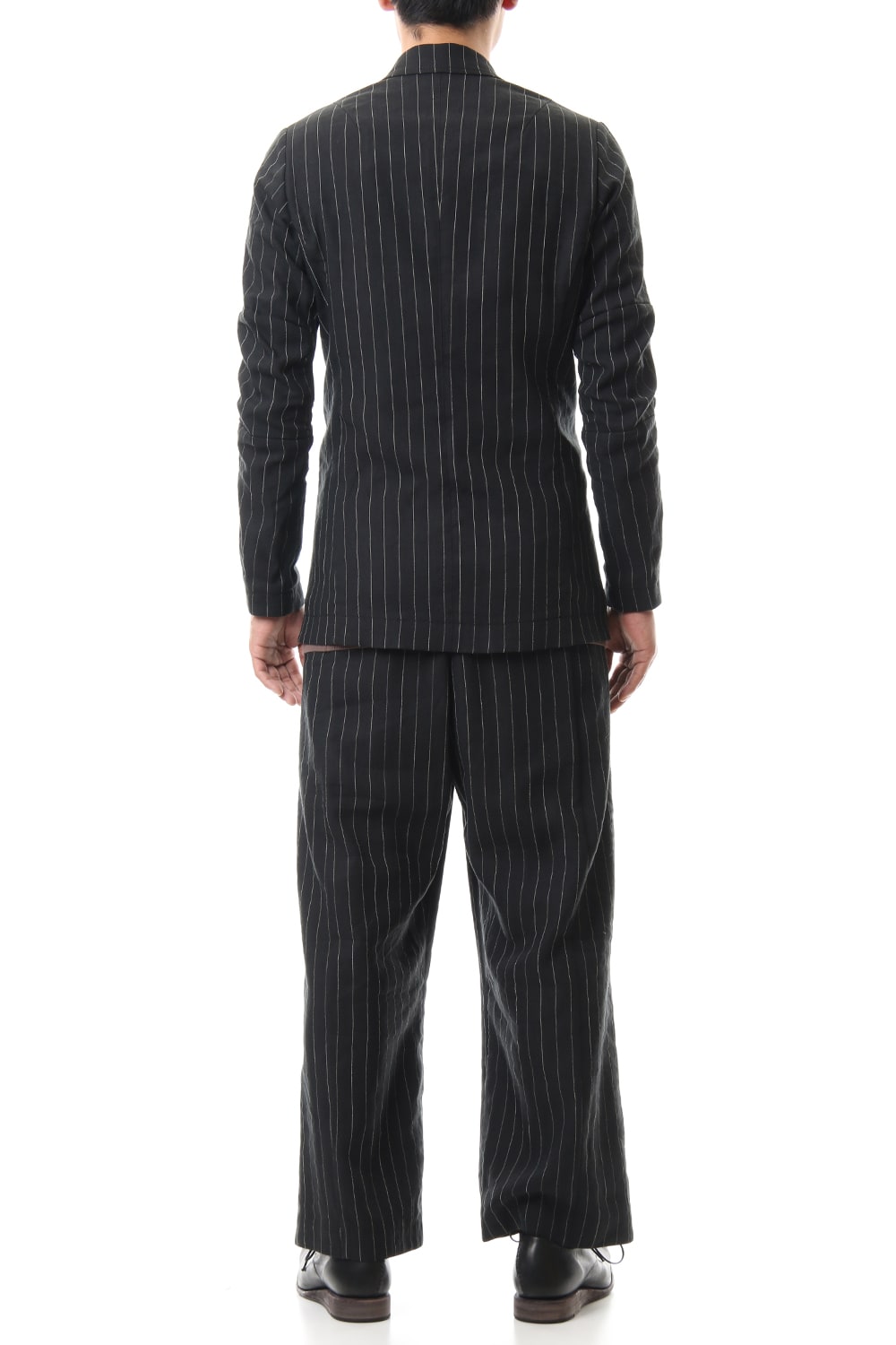 Jacket Linen viscose stripe Black