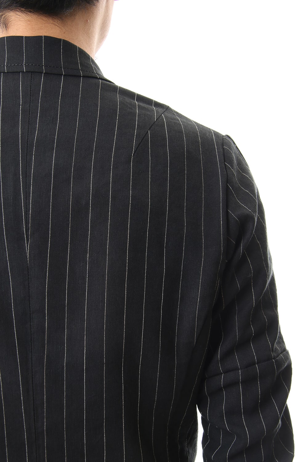 Jacket Linen viscose stripe Black