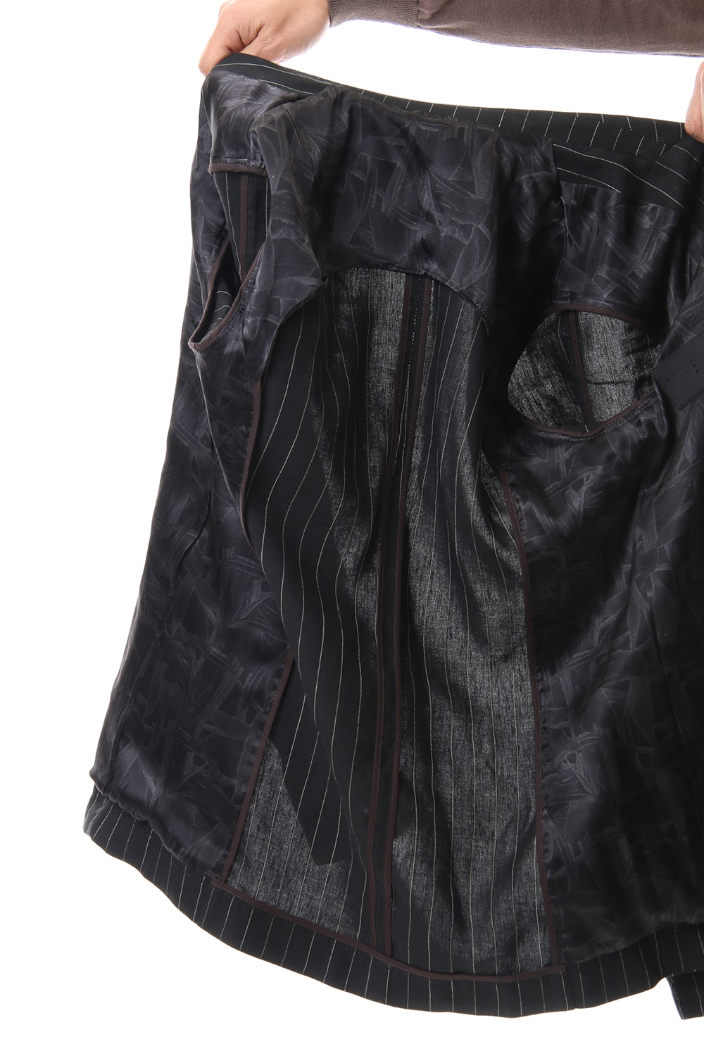 Jacket Linen viscose stripe Black
