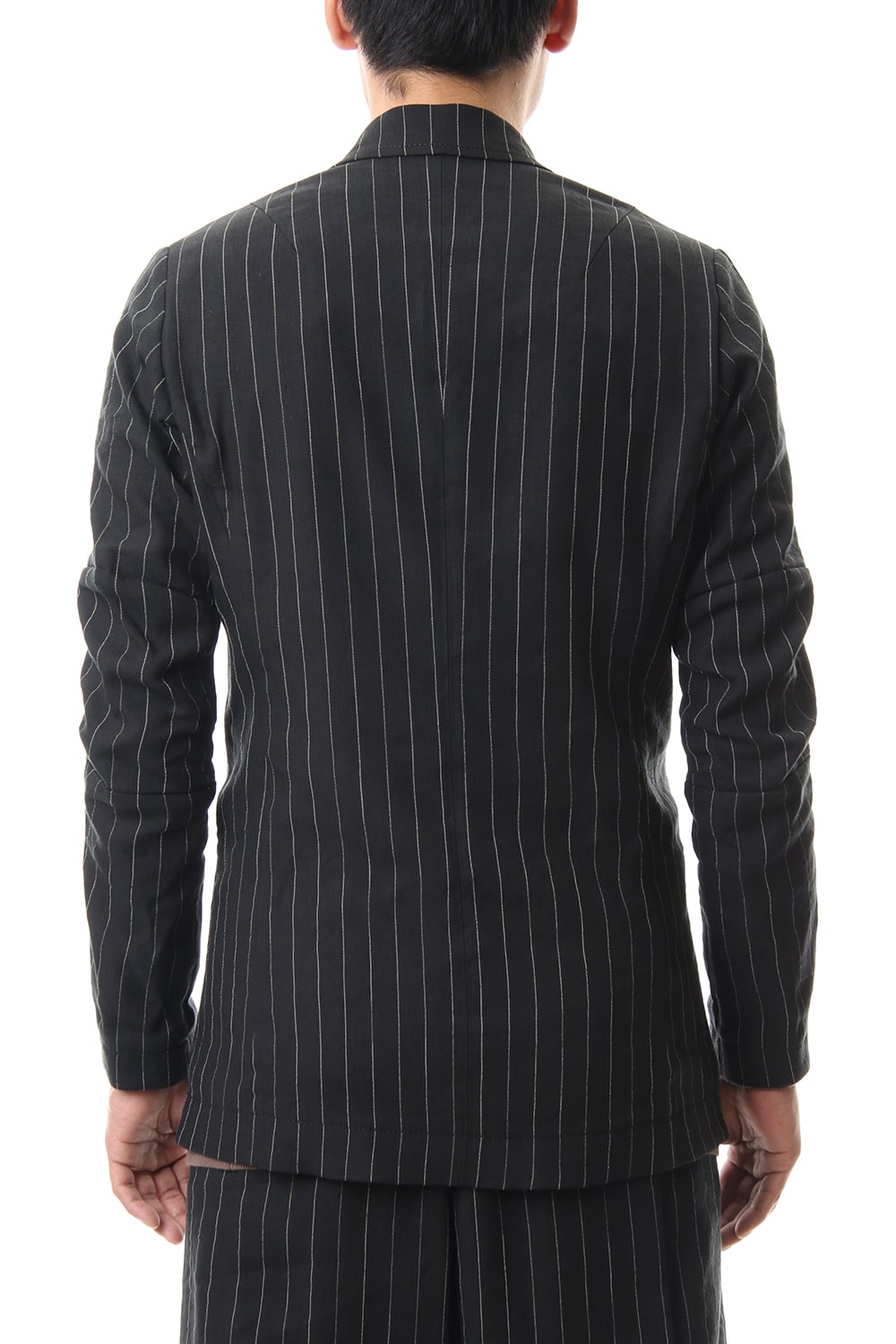 Jacket Linen viscose stripe Black