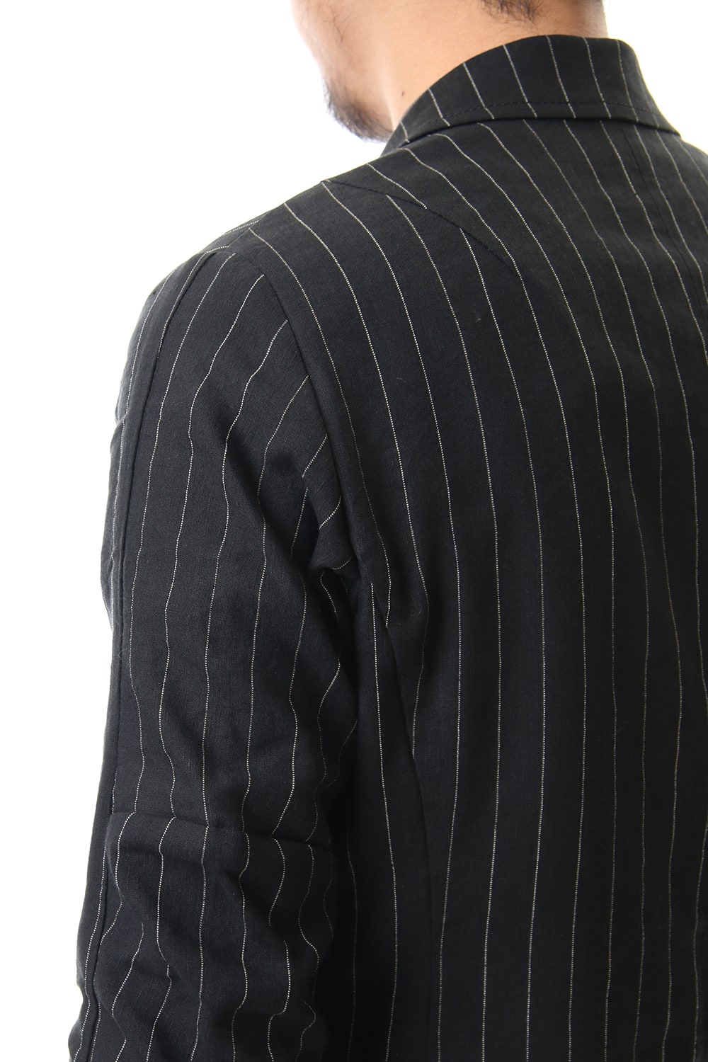 Jacket Linen viscose stripe Black