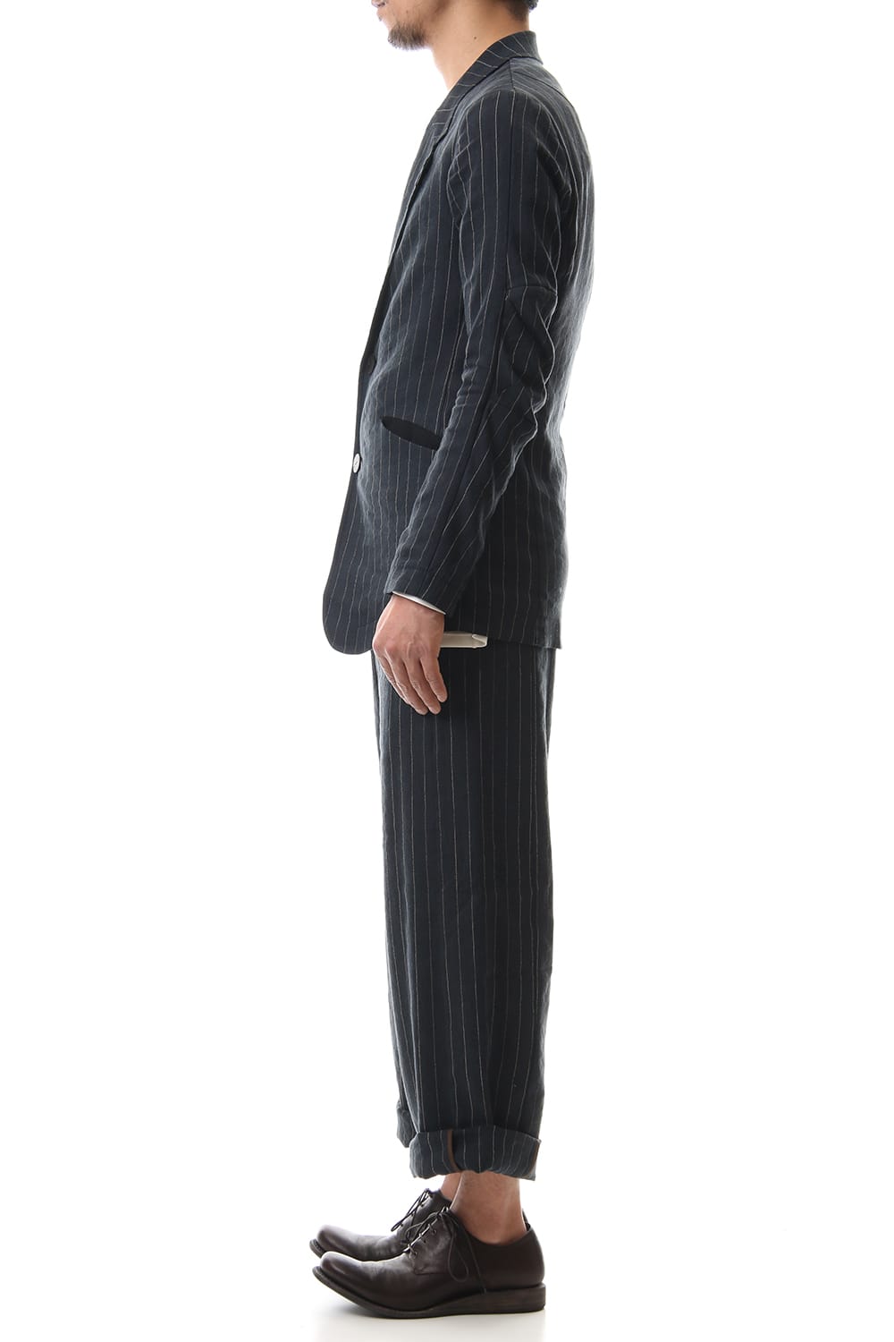 Jacket Linen viscose stripe Dark Navy