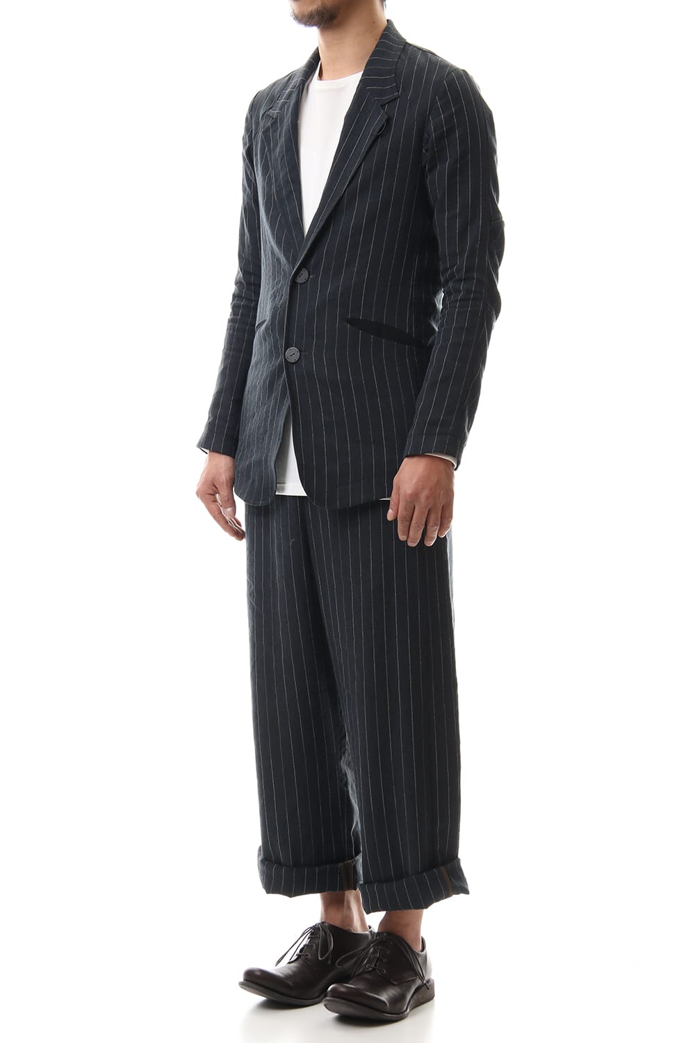 Jacket Linen viscose stripe Dark Navy