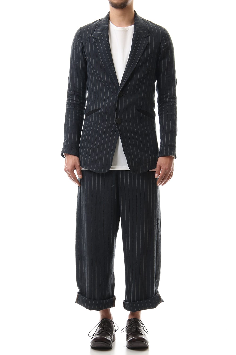 Jacket Linen viscose stripe Dark Navy
