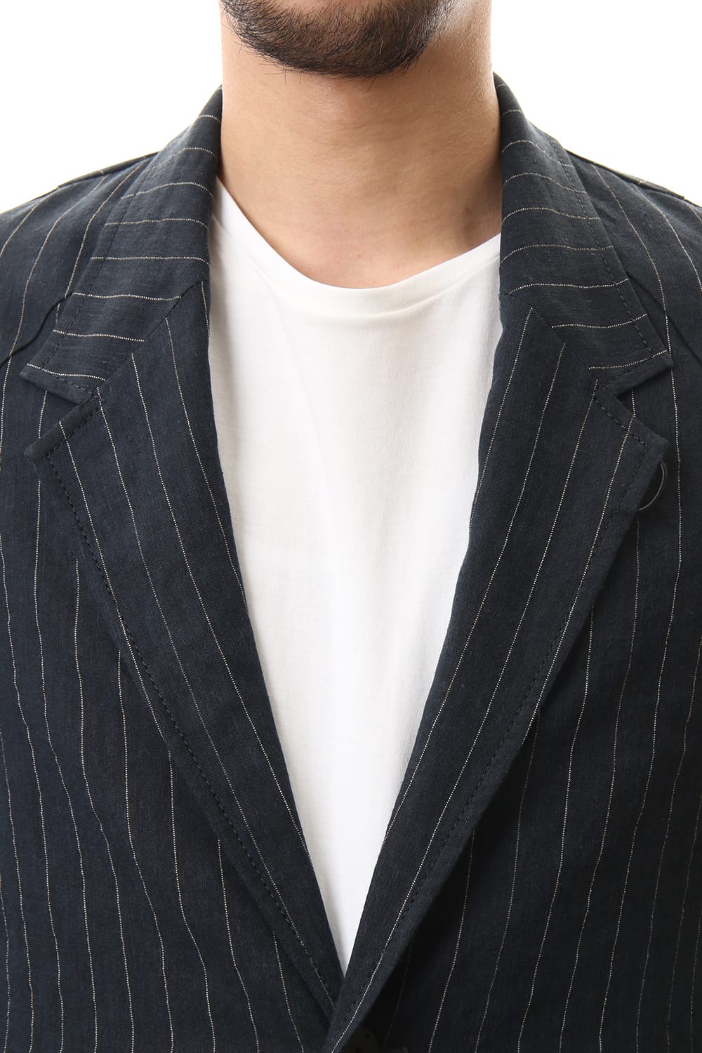 Jacket Linen viscose stripe Dark Navy