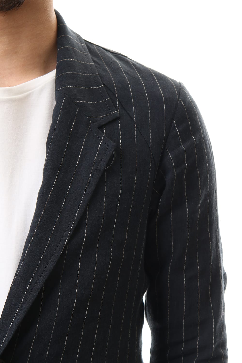 Jacket Linen viscose stripe Dark Navy