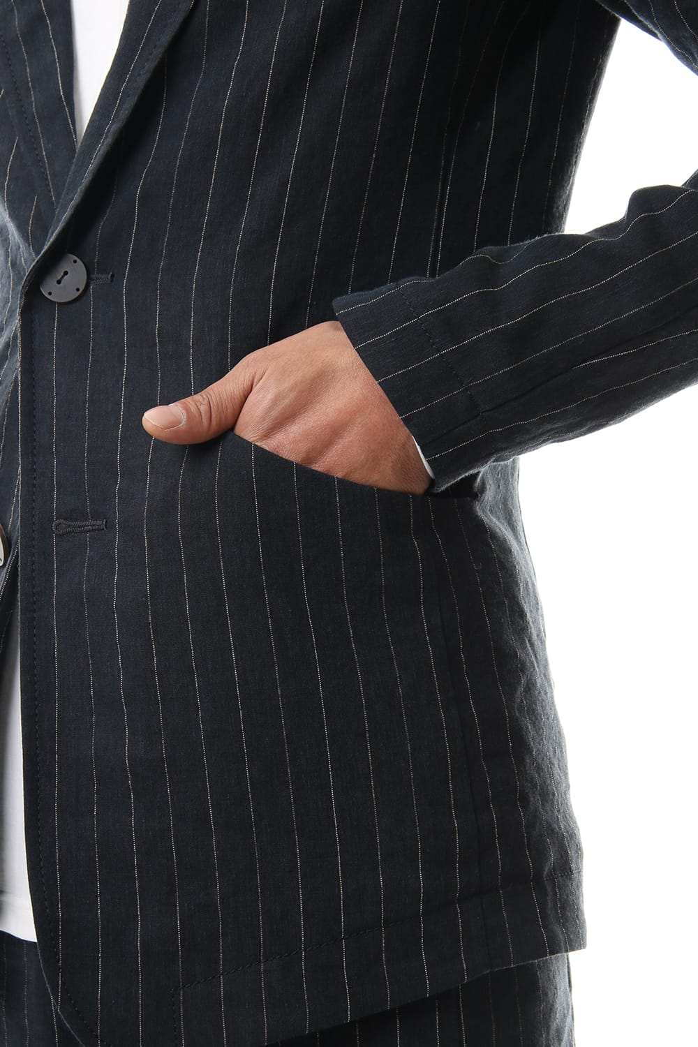 Jacket Linen viscose stripe Dark Navy