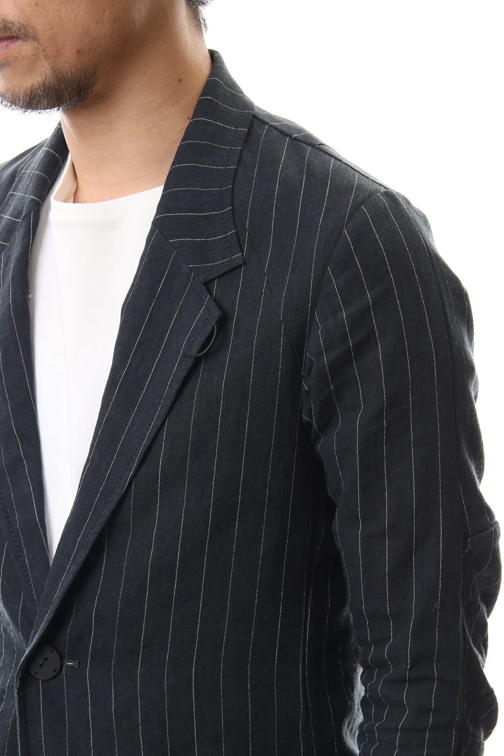 Jacket Linen viscose stripe Dark Navy