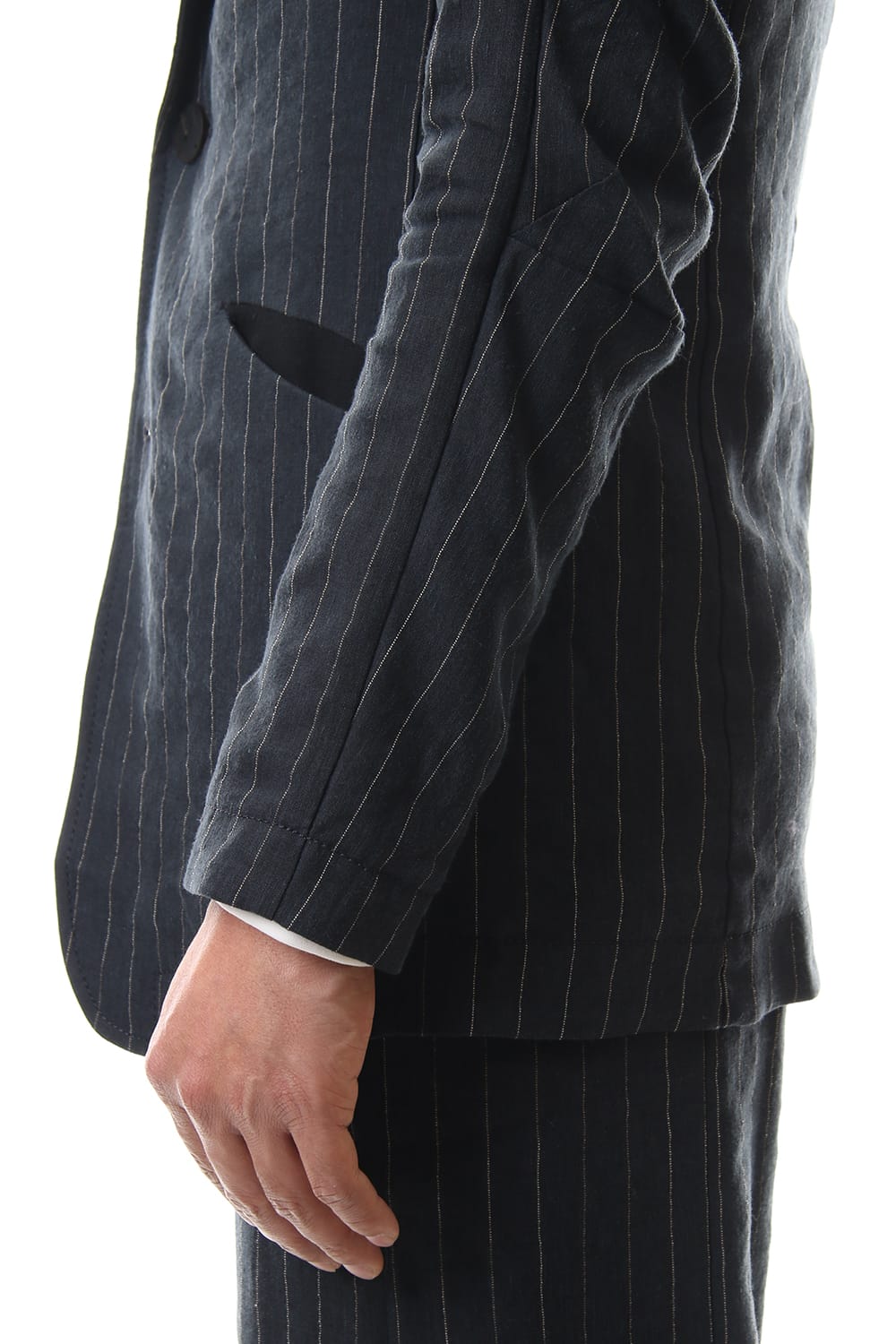 Jacket Linen viscose stripe Dark Navy