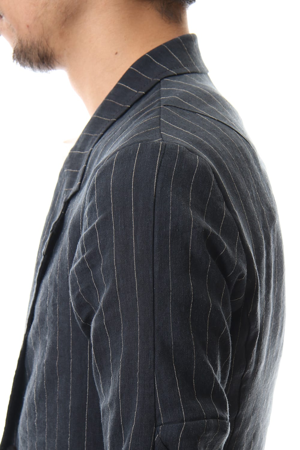 Jacket Linen viscose stripe Dark Navy